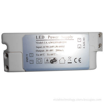 TUV, GS, CE Compliant LED Power Supply, 30-48V, 200mA Output